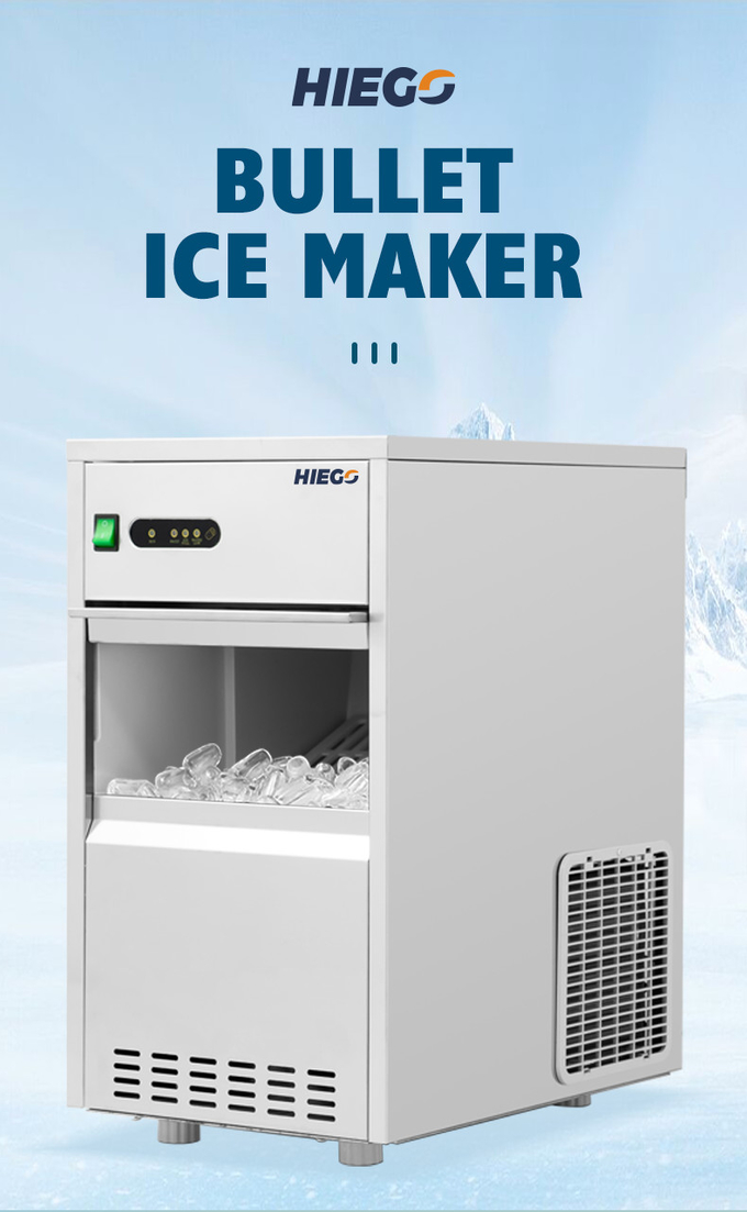 Εμπορική μηχανή πάγου Counter Nugget 50kg Bullet Ice Making Machine Air Cooling 0