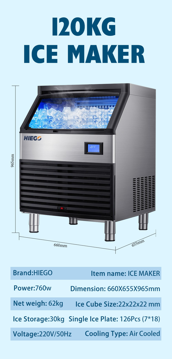 Ice Cube 100kg 24h Full-Automatic Ice Cubes Maker Machine 80kg 120KG Ice Maker 6