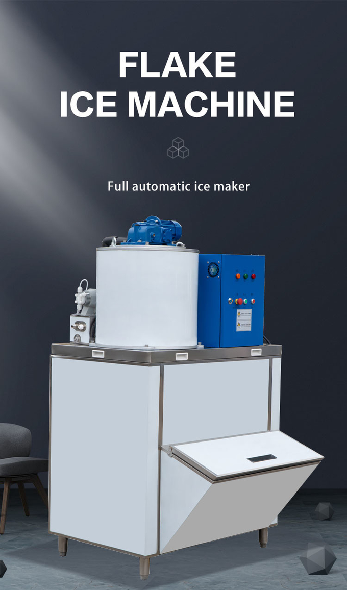 Εμπορική μηχανή Snow Ice Flakes 300kg/24h R404a Ice Crusher Snow Cone Maker 1