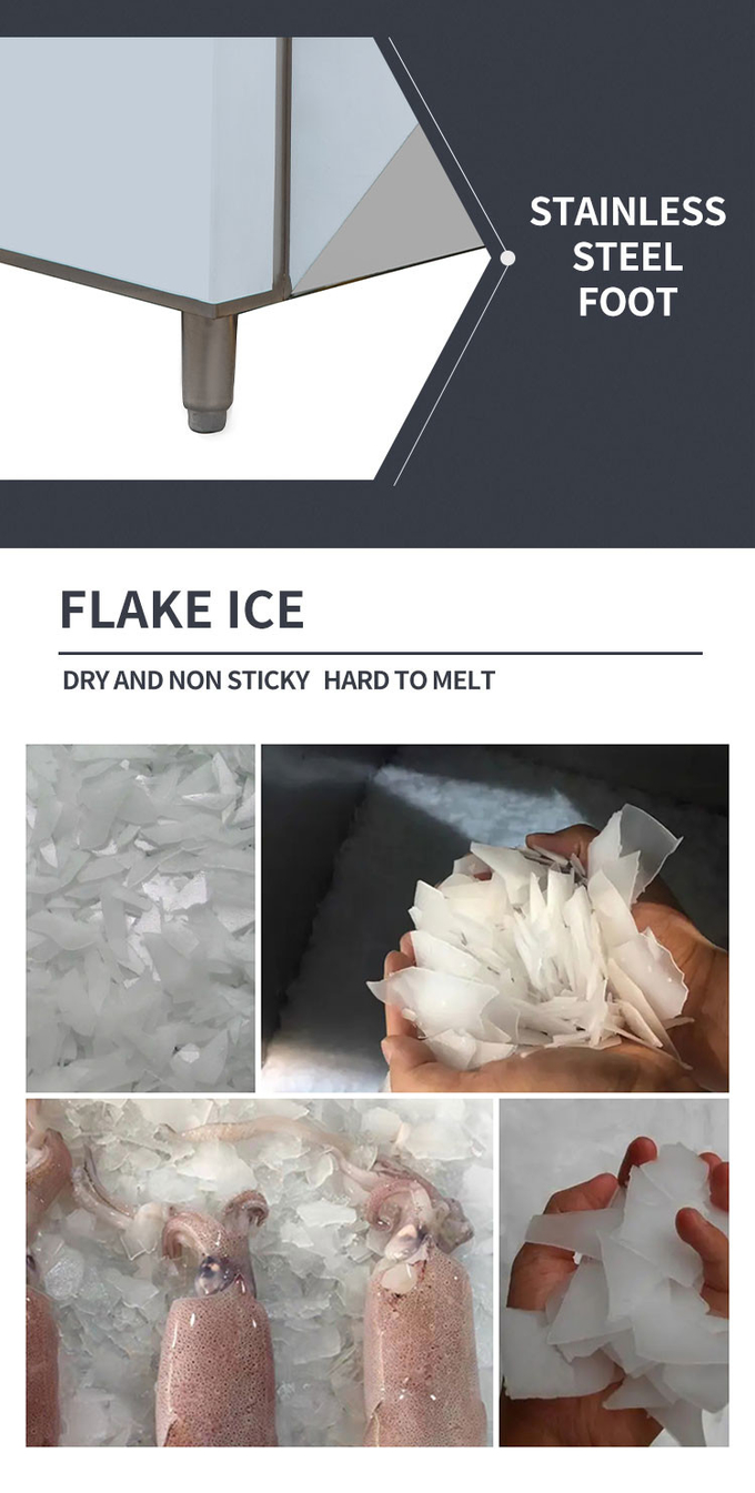 Εμπορική μηχανή Snow Ice Flakes 300kg/24h R404a Ice Crusher Snow Cone Maker 9